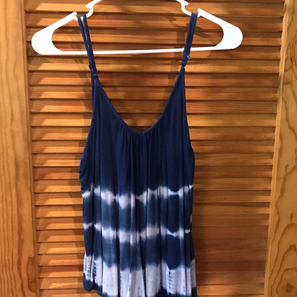 Beach vibes blouse- dark blue and white